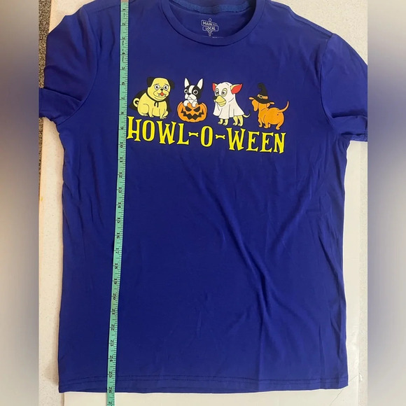 Main And Local Short Sleeve T Shirt Mens Medium Howl O Ween Dogs NWOT - Picture 5 of 6